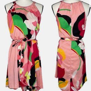 NY & Company Women's layered floral print shift dress with belt Size M